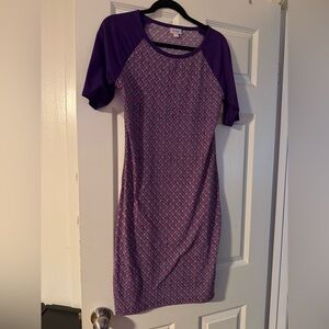 Purple and Blue Patterned Women's Dress